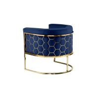 Alveare Tub Chair Brass - Royal blue
