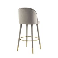 Bellucci Counter stool - Dove Grey - Brass Caps