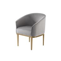 Ella Dining Chair - Dove Grey - Brass Base