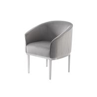 Ella Dining Chair - Dove Grey - Silver Base