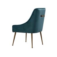 Mason Dining Chair Peacock - Brushed Gold Legs