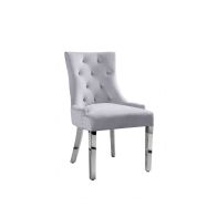 Torino Dove Grey Dining Chair with Stainless Steel Legs