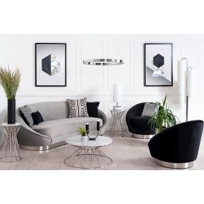 Selini 3-Sitzer Sofa - Silber Basis - Taubengrau