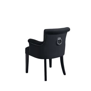 Positano Carver Chair with Back Ring - Black Velvet