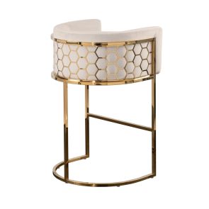 Tabouret de Comptoir en laiton Alveare, craie