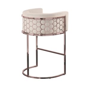 Tabouret de comptoir en cuivre Alveare, craie