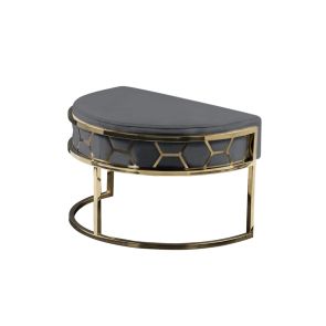 Alveare Footstool Brass -Smoke Grey