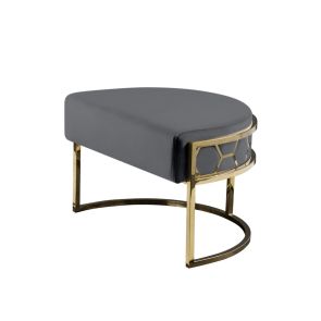 Alveare Footstool Brass -Smoke Grey