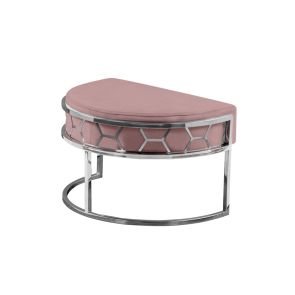 Alveare Footstool Silver - Blush Pink