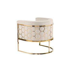 Alveare tub chair Brass - Chalk