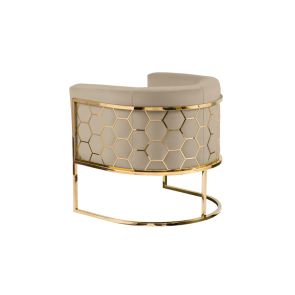 Alveare tub chair Brass - Taupe