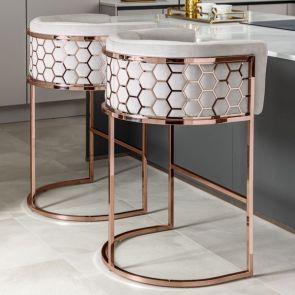 Alveare Counter Stool Copper - Chalk