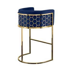 Alveare Counter Stool Brass - Royal Blue