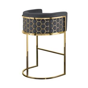 Alveare Counter Stool Brass - Smoke