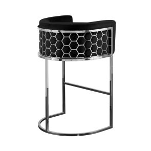 Alveare Counter Stool Silver - Black