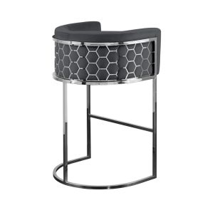 Alveare Counter Stool Silver - Smoke