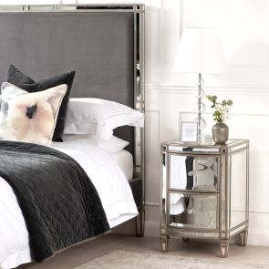 Antoinette Toughened Mirror Bedside Table  