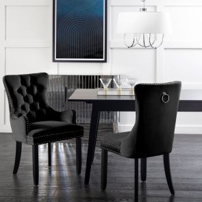 Capri - Mesa de comedor con prolongación - Negro