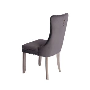 Antoinette Smoke Grey Dining Chair - Pewter Legs