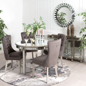 Antoinette Toughened Mirror Circular Dining Table