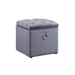 Antoinette Storage Ottoman - Storm Grey  