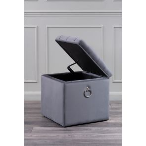 Antoinette Storage Ottoman - Storm Grey  