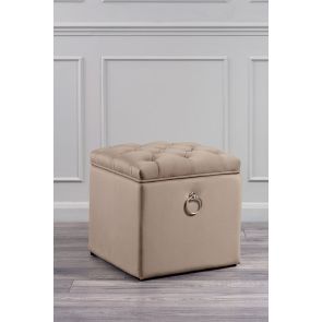 Antoinette Storage Ottoman - Taupe