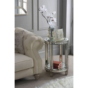 Antoinette Toughened Mirror Side Table