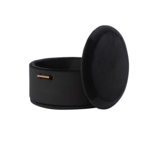 Pouf de rangement Aria - Noir - Laiton / Argent