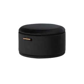 Aria Storage Ottoman – Black – Brass/Silver