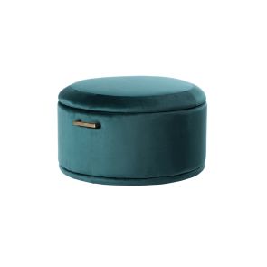 Pouf de rangement Aria - Paon - Laiton / Argent