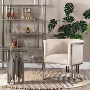 Aria chaise en argent - craie