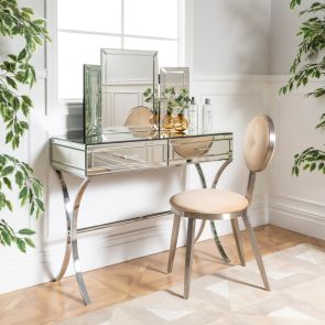 Aurelia Mirrored & Chrome Dressing Console  