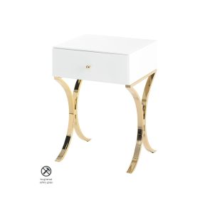 Aurelia White and Champagne Gold Bedside Table