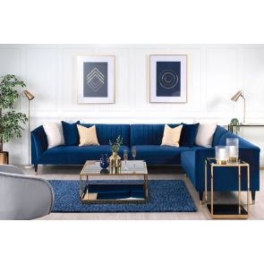 Baxter Large Right Hand Corner Sofa - Navy Blue