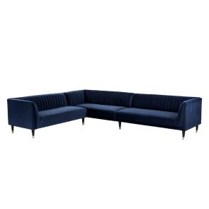 Baxter Large Left Hand Corner Sofa - Navy Blue