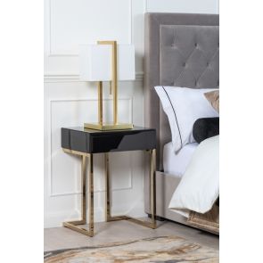 Lorenzo Toughened Black Glass Side Table