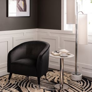 Bellucci Armchair - Black - Silver Caps