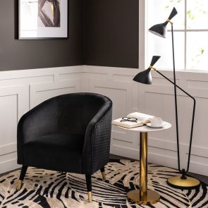 Bellucci Circles Armchair - Black - Brass Caps