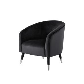 Fauteuil Bellucci-Noir-Extrémités  argentées