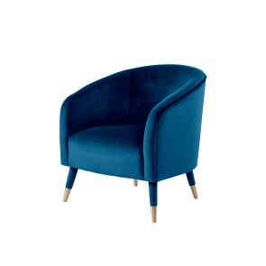 Fauteuil Bellucci-Bleu marine-Extrémités dorées