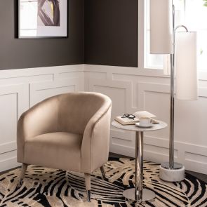 Bellucci Armchair - Taupe - Silver Caps