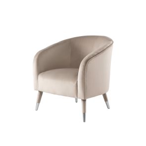 Bellucci Fauteuil Taupe - Zilveren Poothulzen