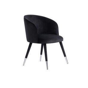 Bellucci Dining Chair - Black - Silver Caps