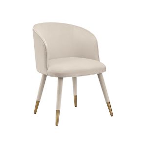 Bellucci Dining Chair - Chalk- Brass Caps