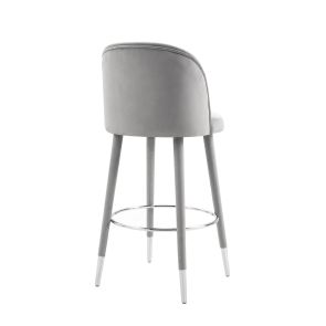 Bellucci Counter Stool - Dove Grey - Silver Caps