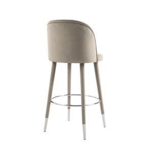 Bellucci Counter stool - Taupe - Silver Caps