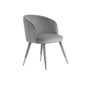 Bellucci Dining Chair - Dove Grey - Silver Caps