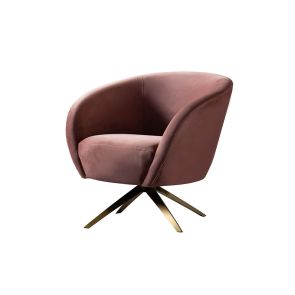 Brodie Draaifauteuil Blush Roze - Messing Onderstel