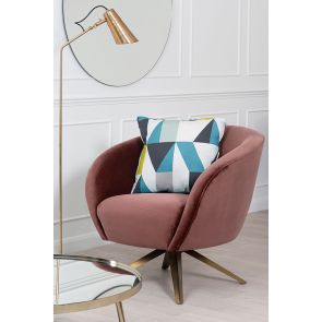 Brodie Draaifauteuil Blush Roze - Messing Onderstel